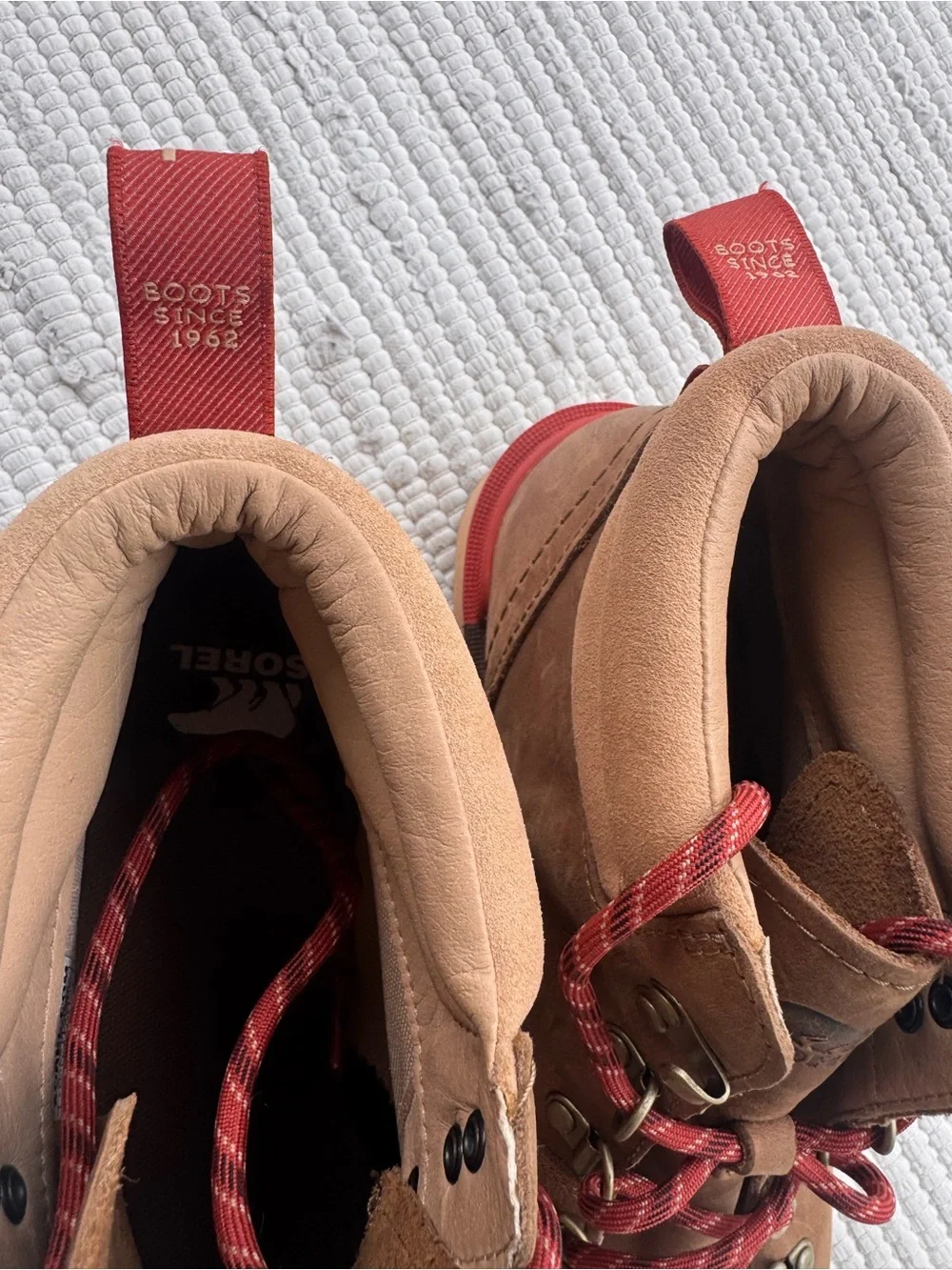 Sorel Madeline II Waterproof Leather Boots Tan Red Lace Women’s 11